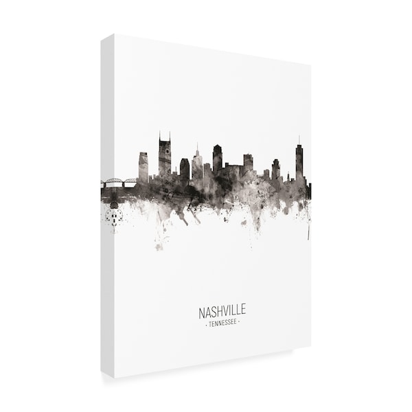 Michael Tompsett 'Nashville Tennessee Skyline Portrait II' Canvas Art,14x19